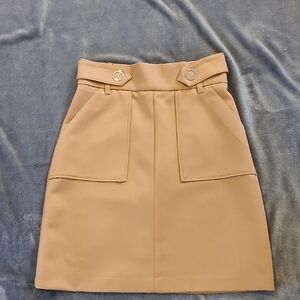 H&M Tan Pencil Skirt with Pocket Detail